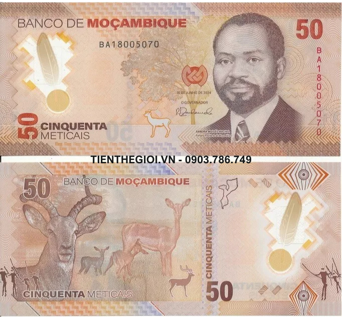 Tờ Mozambique 50 Meticais 2024 UNC Polymer - SP007842